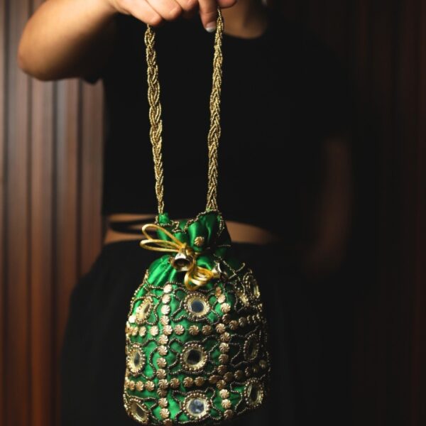 Royal Embroidered Potli Bag – Traditional Wedding & Festive Clutch for Women